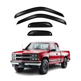 Fits for Chevy Silverado/GMC Sierra Extended Cab 1999 2000 2001 2002 2003 2004 2005 2006 Half Size Back Doors Window Visor Set 4-Pieces Tape-On Window Deflector Guard Kit