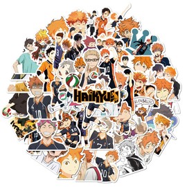 Haikyuu Stickers 50 Pieces Anime Stickers for Boys Laptop Skateboard Waterproof Car Stickers