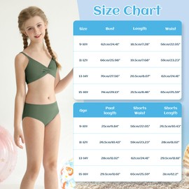 3PCS Girls Bikini Set Swimsuits with Shorts Bathing Suit Adjustable Swimwear