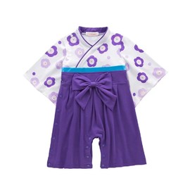 SZCQ Baby Girl Kimono Romper Japanese Costumes Hakama Coverall Infant Samurai Outfits Lavender XXL(3-4Year)