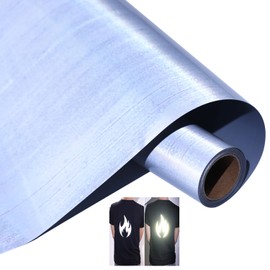 HTV Reflective Gray Vinyl Rolls Reflective Heat Transfer Silver 12Inch x 5Feet Iron On Vinyl for Cricut, T-Shirts DIY Design, Silhouette Cameo & Heat Press Machine