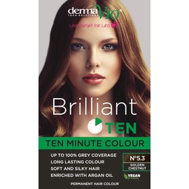 Derma V10 Brilliant Ten Hair Colour, No5.3 Golden Chestnut, 180 ml