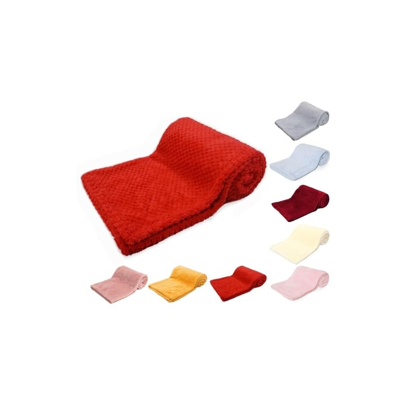 Baby SUPER SOFT Luxury WAFFLE Blanket (75 x 100cm) (Red)