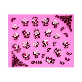 Heart Rose Love Stars Valentine's Day Rhinestone Art Nail Sticker 599 Nail Wraps Art Stickers Manicure Supplies for Women for Home Nails Full Long Lasting Easy Apply and Remove