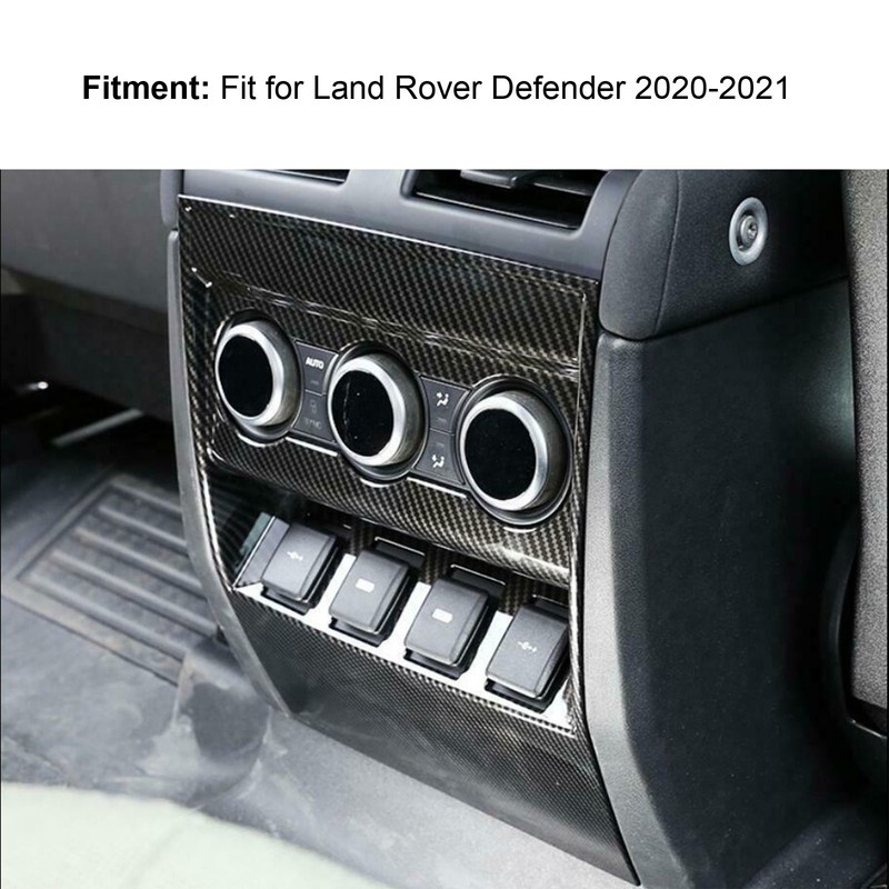 Armrest Box Rear Air Vent Trim Anti Kick Cover Carbon