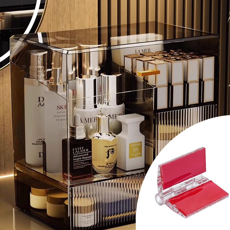16Pcs Acrylic Hinges, Self Adhesive Clear Hinges, Plastic Continuous Piano