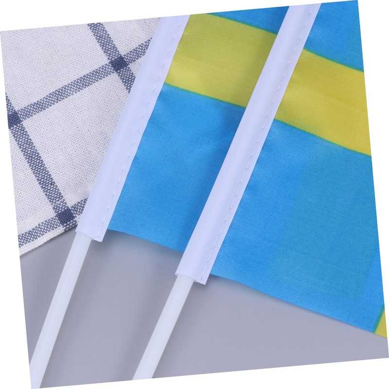 Tofficu 2sets Mini Sweden Flag on Stick Handheld Flags for