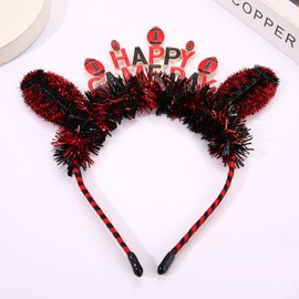 YAHPERN Football Headband for Women Girls Red Black Game Day Headbands Outfits Football Cheer Mom Accessories Essentials Gears Sports Party Favors Decors Gifts (Red Black)