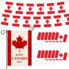 36Pcs Canada Day Flags Sets, Include Canada Garden Flag String