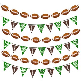 Football Party Decoration Banner Football Hanging Garland Large Football Triangle Flags with Football Paper Banner for Football Birthday Party Decorations Game Day Tailgate Party Supplies（6Pcs）