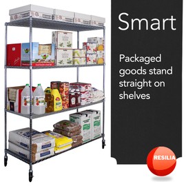 RESILIA Shelf Liner Set for Wire Shelving Rack – 5 Pack, 14 Inch Long x 30 Inch Wide, Black Plastic Vinyl Covers for Kitchen, Pantry, & Garage Racks, Made in The USA