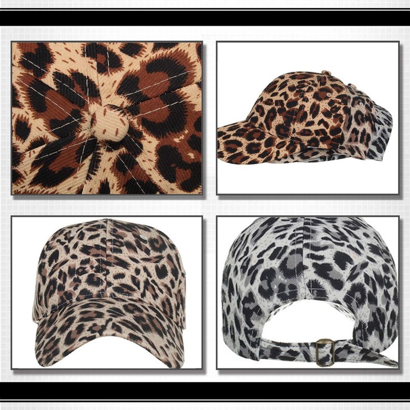 WHITE FANG CA334 Hat, Leopard Pattern, Cap, Animal, Stylish, Cool,