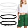 LSYZHX 4 Pcs Crop Tuck Band Belt, Elastic Fashion Belt for Women (Black, White, Size L)
