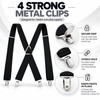 Adjustable 4-Clip Elastic X-Back Suspenders, 3.5 cm Wide Polyester Braces