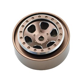 Ieron 1.0 RC Wheel Rims,Wheel Stamped Steel Beadlock Deep Dish Wheels for 1/18 TRX4M Axial AX24 SCX24 Gladiator Deadbolt Bronco C10 JLU Upgrade Parts(Brown)