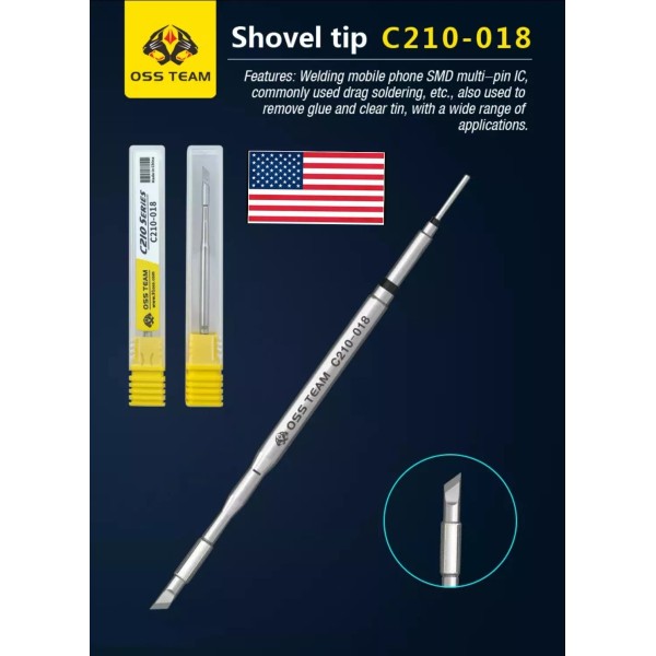 Unbranded OSS T210 Solder Iron Shovel Tip, C210-018, C210 Series