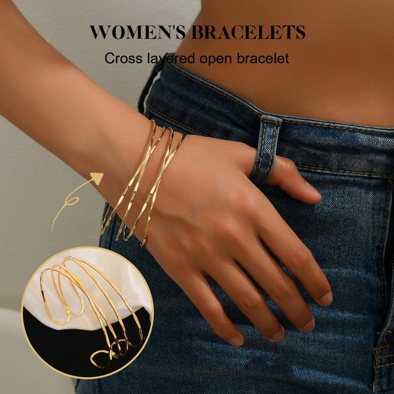 FloralGrace Pack of 2 Delicate Bangle Gold for Women Trendy