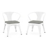 Delta Children Bistro 2-Piece Chair Set, White Metal/Grey Barnboard
