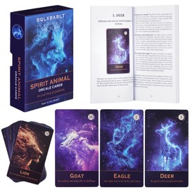 BQLXBABLT Spirit Animal Oracle Cards with Guide Book for Beginners Animal Tarot Deck with Meanings on Them for Women Standard Size 46 Cards and Detailed Guidebook Included