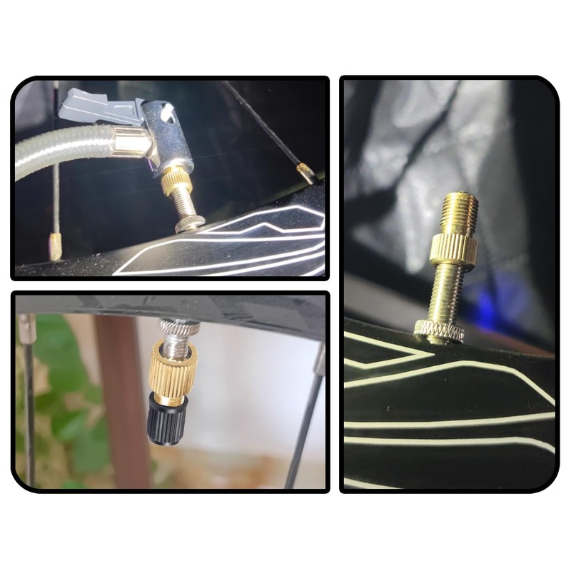 KAPSING Bicycle Valve Adapter Set, 5 Brass Valve Adapters and