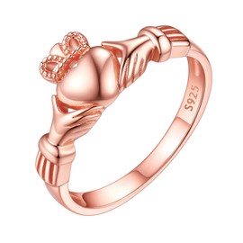 ChicSilver Celtic Claddagh Rings Rose Gold Heart Ring Celtics Jewelry for Women