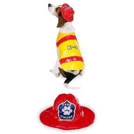 Zack & Zoey Pawfield Fire Chief Costume Med