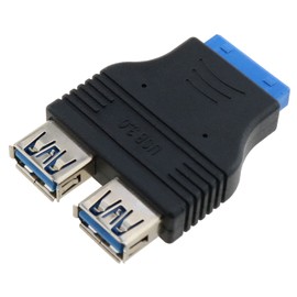 E-outstanding 20 pines USB 3.0 encabezado hembra a doble USB 3.0 hembra adaptador divisor conector de extensión de placa base