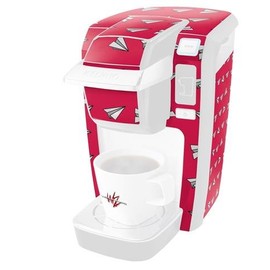 WraptorSkinz Decal Style Vinyl Skin compatible for Keurig K10 / K15 Mini Plus Coffee Makers Paper Planes Rasberry (COFFEE MAKER NOT INCLUDED)