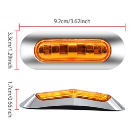 X-STYLE Side Marker Lamp, 4 LED 12 V, 24 V, Yellow, Car Width Light, Rear Side Light, Signal Light, Truck, Trailer, Bus, Boat, General Purpose Mark Lamp, Set of 10 (Amber)