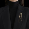 Elegant Lady With Pearl Dangle Brooch Pin for Women Girls