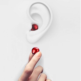 SZHTFX Invisible Earbuds Small Bluetooth Earbuds Mini Wireless Discreet Earbud for Music, Home, Work - Single Earbud (Red（Single）)