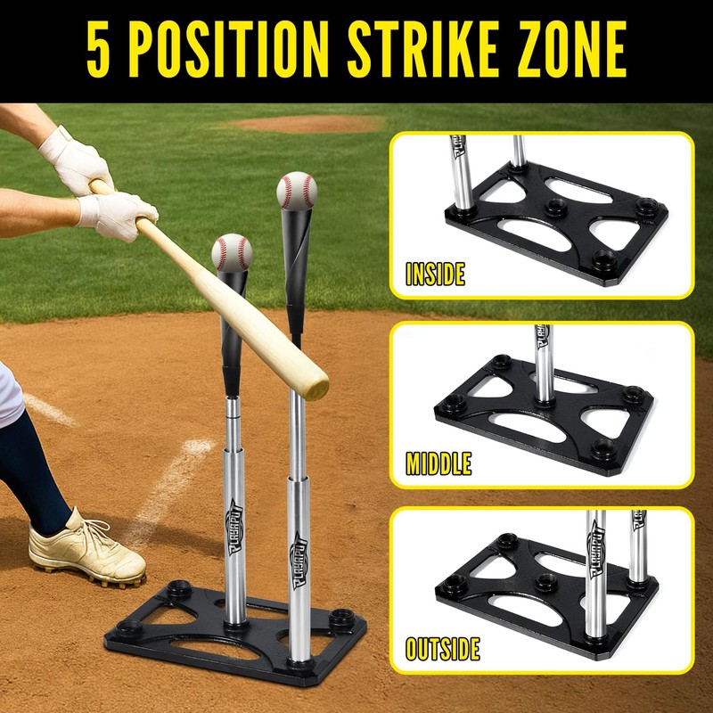 PLAYAPUT 5 Position Batting Tee,Hitting Tee Height Adjustable 24-46 Inch