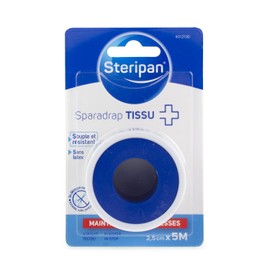 Steripan - Fabric Plasters - Soft and Durable - Latex Free - Cut to Size Without Scissors - Holds Dressings - 5m x 2.5cm