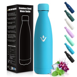 HoneyHolly Stainless Steel Water Bottle, 500 ml, BPA-Free, Thermos Flask, 18/8 Stainless Steel, Children's Water Bottle, Double-Walled Vacuum Insulated, Thermos Flask for School, Outdoor, Camping,