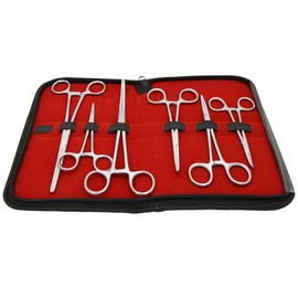 Ultimate Hemostat Set In Zipper case Fishing Tools Items Stainless Steel (Kit-2 6 pcs 3.50",5",5.50" (3 Str/3Cud))