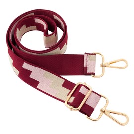Youteer Adjustable Shoulder Crossbody Bag Strap Gold Buckle Replacement Handbag Strap Wide Purse Strap with Leather Burgundy Mosaic