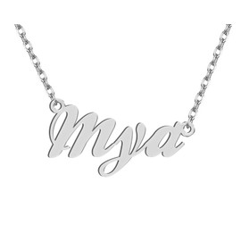 Stainless Steel Silver MYA Name Necklace Nameplate Charm Necklaces Womens Mom Birthday Valentine Jewelry