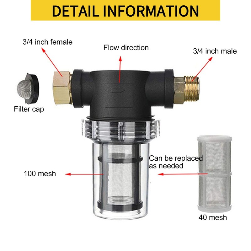 Lausixy Garden Hose Filter for Pressure Washer Inlet Water, Sediment
