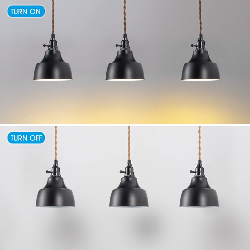 ALAISLYC 3 Light Plug in Pendant Light Cord 22FT Industrial