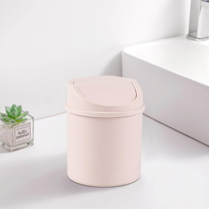 Xyskin Small Desktop Trash Bin, Mini Waste Bin with Llid,