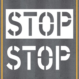 24" Stop Pavement Stencil – Heavy-Duty Silicone Road Marking Template for Asphalt & Concrete – Reusable Foldable Sign for Parking Lots, Roads & Fire Lanes