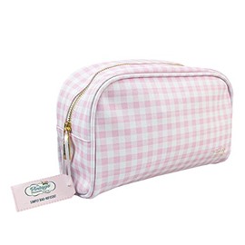 Pink Vichy Checked Makeup Bag, Pink, One Size, Casual