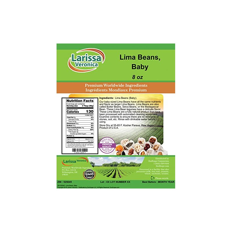 Lima Beans, Baby (8 oz, ZIN: 525045)