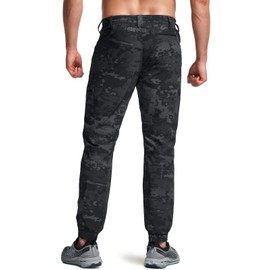 CQR Men's Lightweight Vent Hiking Pants, Water-Resistant & Breathable Sports Outdoor Athletic Pants with Elastic Waist, Ascend Peak Utility Camo Black, 34W x 34L