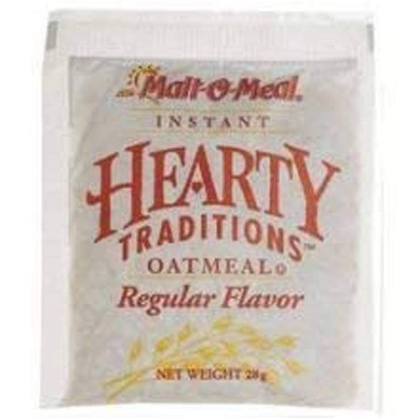 Hearty Traditions Regular Sugar Instant Oatmeal, 1 Ounce -- 200 per case.