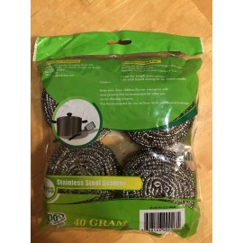 Unbranded Scourer Pads-Stainless Steel Scrubbers, (Pack Of 4) Multi Purpose