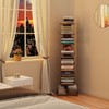 TUTOTAK Narrow Bookshelf, 8-Tier Bookcase, Spine Book Shelf for Small
