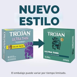 TROJAN Preservativos ultrafinos para sensibilidad, preservativos TROJAN lubricados para hombres, paquete de 36 unidades