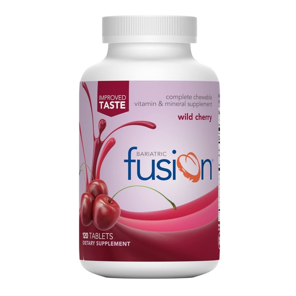 Bariatric Fusion Wild Cherry Complete Chewable Bariatric Multivitamin with Iron for Bariatric Surgery Patients Including Gastric Bypass and Sleeve Gastrectomy - 120 Tablets