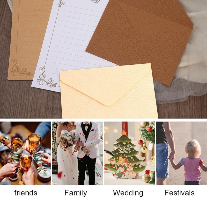 WYAN Plain Ribbed Envelopes-40 Pcs C6 Envelopes,DIY Blank Envelopes,for Thanksgiving